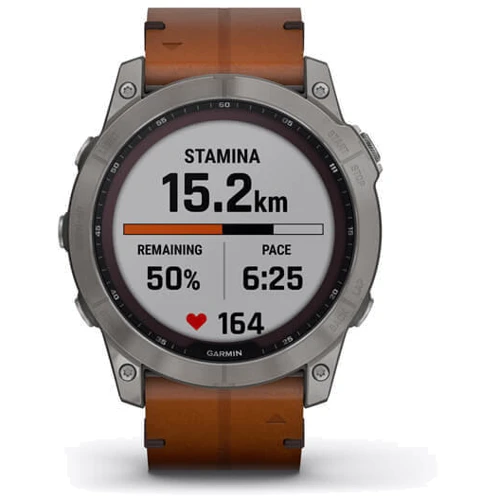Смарт-часы Garmin Fenix 7X Sapphire Solar Titanium with Chestnut Leather Band (010-02541-19): Сенсорный экран есть