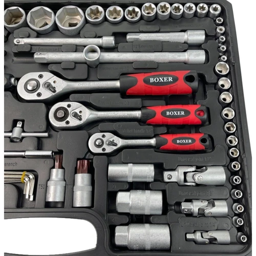 Набор инструментов Boxer BX-009S (216 шт): Комплектация набора шестигранные ключи, рожковые ключи, биты