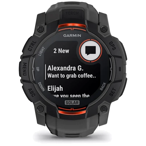 Смарт-часы Garmin Instinct 3 Solar 50mm Black with Charcoal Band (010-02935-00): Фитнес-функции Подсчет калорий, Секундомер, GPS-модуль, Пульсоксиметр, Альтиметр, Пульсометр, Шагомер