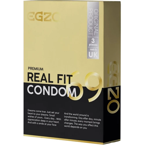 Анатомические плотнооблегающие презервативы EGZO Real Fit№3