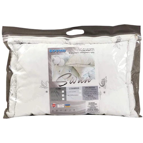 Подушка Руно Silver Swan штучний лебединий пух 50х70 (309_Silver Swan): Матеріал чохла микрофибра