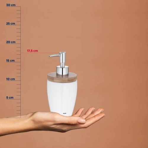 Дозатор для жидкого мыла KELA Natura белый 350 мл (18596)