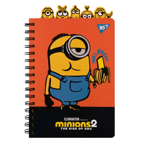 Блокнот YES Minions спіраль з роздільниками А5 80 аркушів (151778)