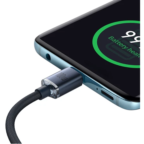Кабель Baseus Cable USB-C to USB-C Crystal Shine 100W 2m Black (CAJY000701) фото 4