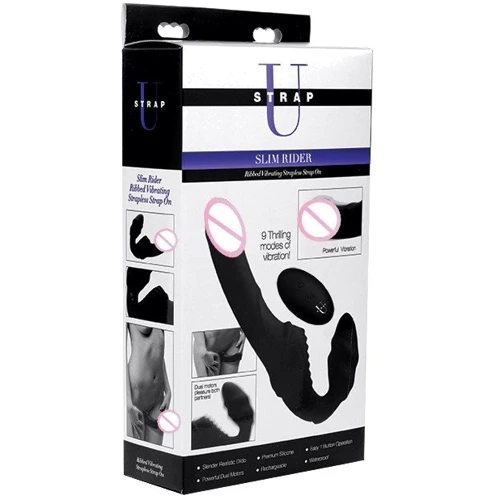 Безремневой страпон с вибрацией U-Strap - Pro Rider 9X Strapless Strap On