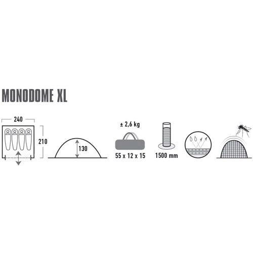 Палатка High Peak Monodome XL 4 Black (10310): Назначение туристические