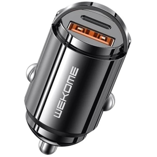 

Wk Car Charger USB+USB-C Mini With Hook 20W Black (WP-C38)