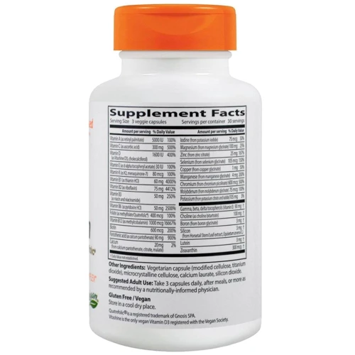 Doctor's Best Multi-Vitamin Quatrefolic 90 caps Мультивитамины без железа: Тип Мультивитамины