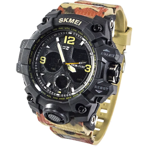 Наручний годинник Skmei 1155B Red Camo (1155BBOXRCM): Тип циферблата Комбінований (аналого-цифровий)
