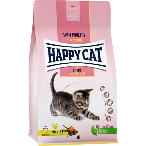 Сухой корм для котят Happy Cat Kitten Land Geflügel со вкусом птицы 1.3 кг (70535)