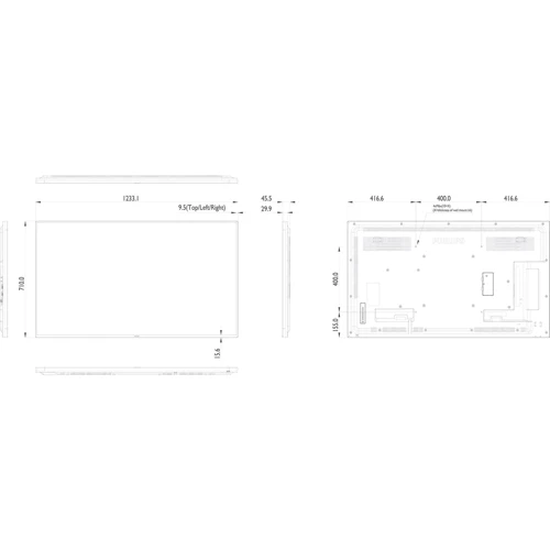 Монитор Philips 55BDL4050D/00: Покрытие экрана матовое