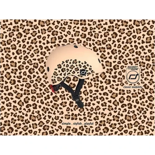 Шлем детский Scoot and Ride Леопард с фонариком 45-51см (SR-181206-LEOPARD): Размер ХХS