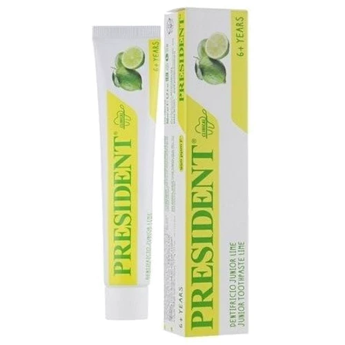 President Junior Toothpaste Lime Зубная паста 6+ 50 ml: Назначение Очищение, Комплексная защита