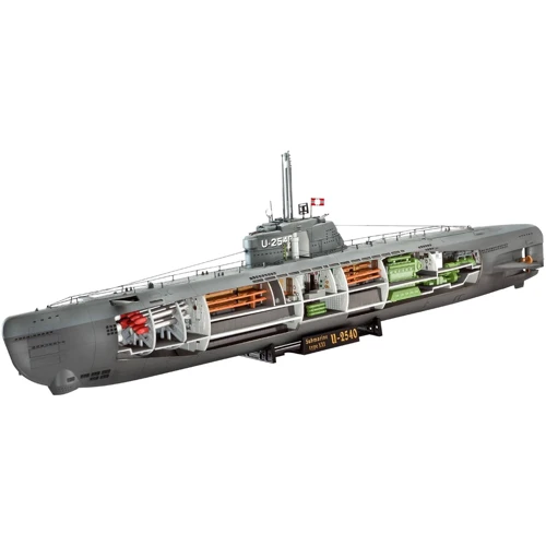 Підводний човен Revell Type XXI з інтер'єром: Масштаб 1:144