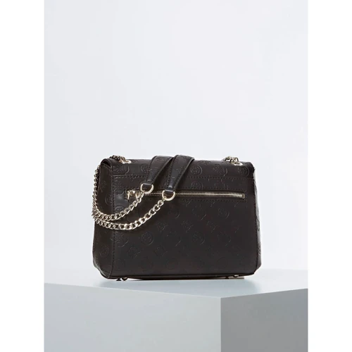 Женская сумка через плечо Guess Logo Love Cnvrtble Xbody Flap черная (HWSG7662210-BLA): Пол Женский