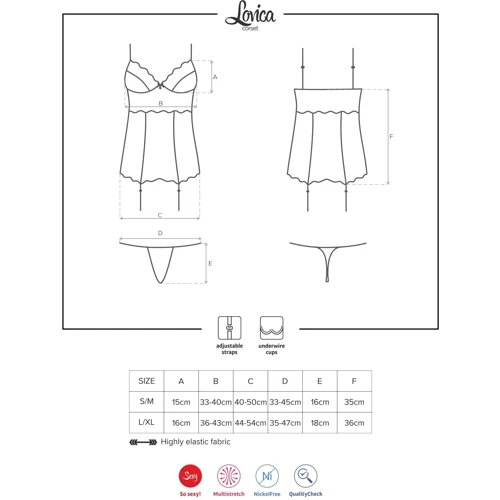Корсет с подвязками для чулок Obsessive Lovica corset, XXL