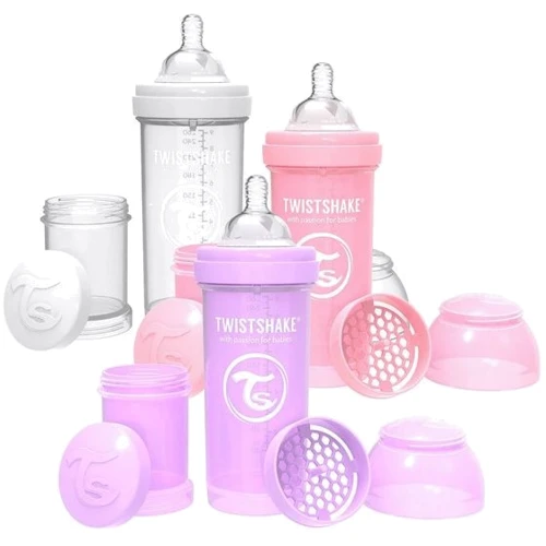 Набор из трех антиколиковых бутылочек Twistshake Value Pack Pink 260ml (78845)