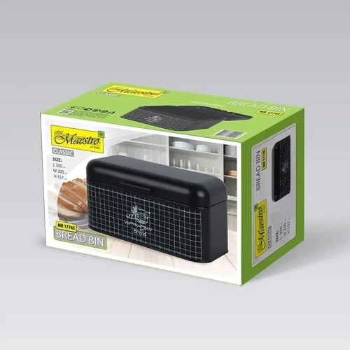 Хлібниця Maestro 30x20x15.7 см чорна (MR1774-S)