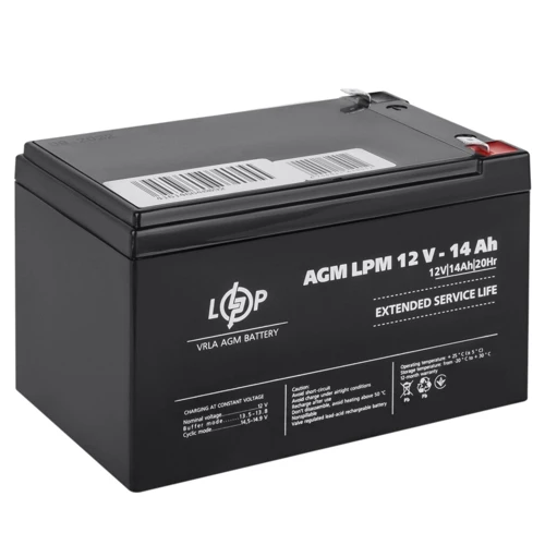 Аккумуляторная батарея LogicPower LPM 12V 14Ah, AGM (4161): Емкость, Ач 14