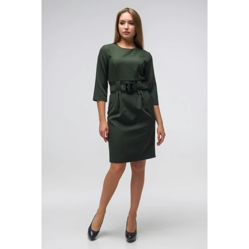 Платье FLFashion Агния ТПА 2683 42 зеленое повседневное до середины бедра