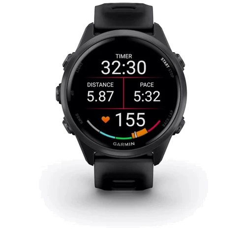 Смарт-годинник Garmin Forerunner 570 42mm Slate Grey Aluminium with Translucent Black/Black Band (010-02970-00): Матеріал ремінця Силикон