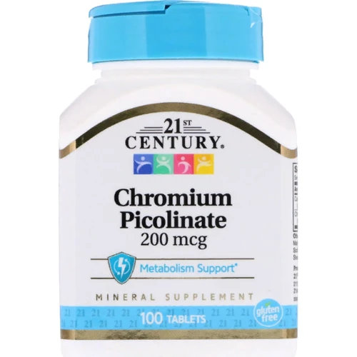 21st Century Health Care, Chromium Picolinate, 200 mcg, 100 Tablets (CEN-21368)