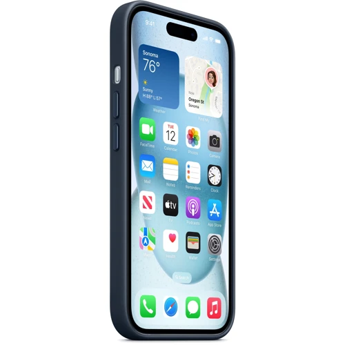 Чохол для iPhone Apple iPhone 15 FineWoven Case with MagSafe - Pacific Blue (MT3G3ZM/A): Колір синий