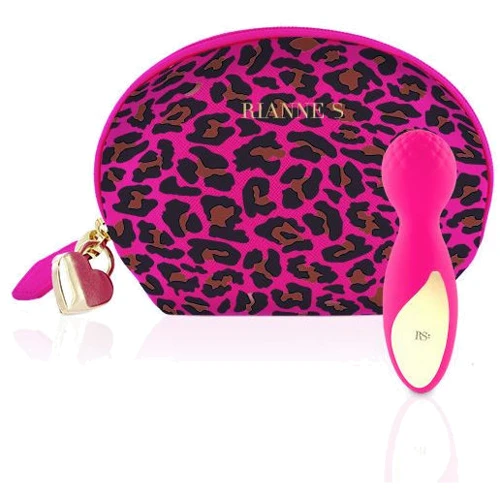 Мини-вибромассажер RIANNE S - Lovely Leopard Mini Wand Pink