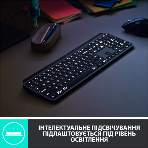 Клавиатура Logitech MX Keys Advanced for Business Wireless Illuminated UA Graphite (920-010251) фото 8