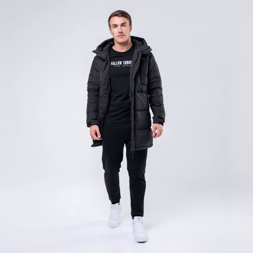 Пуховик Peak FW594171-BLA 48 чорний зима з капюшоном: Підкладка На підкладці