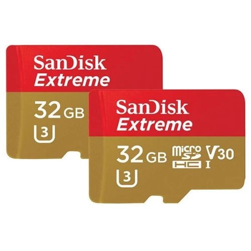 Карта пам'яті SanDisk 32GB microSDHC Class 10 UHS-I U3 V30 A1 Extreme 2 Pack + adapter (SDSQXAF-032G-GN6AT): Тип карти MicroSDHC