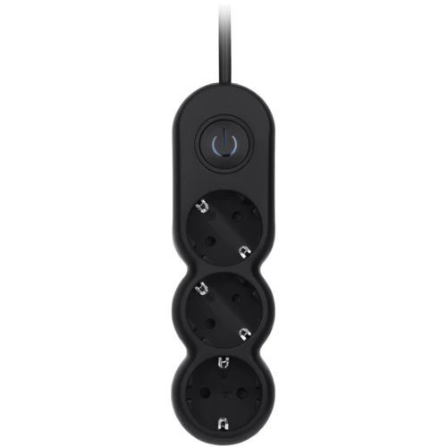 Сетевой фильтр 2E 3 розетки, 10 м, Black (2E-U03VES10MBK): Количество розеток, шт 3