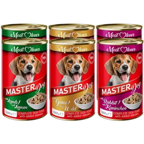 Влажный корм для собак Master Dog ассорти ягненок-кролик-дичь 1240 г х 6 шт (9120130950172)