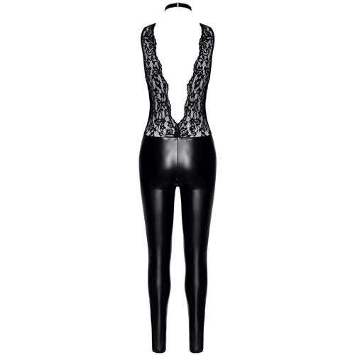 Комбинезон Noir Handmade F298 Libido Deep-V catsuit with collar and pearl chain Black, M