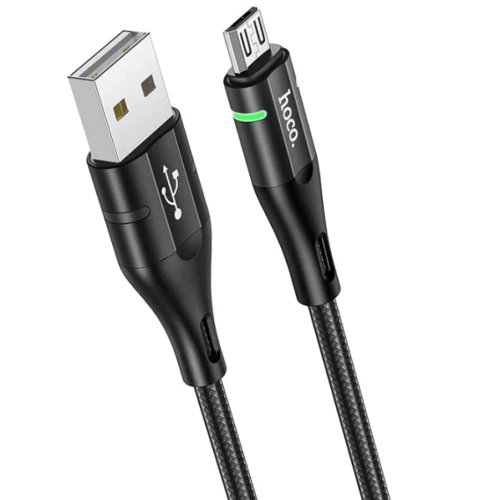 Кабель Hoco USB Cable to MicroUSB U93 2.4A 1.2m Black: Тип USB Cable - microUSB