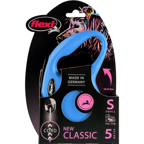 Поводок-рулетка Flexi New Classic S до 12 кг 5 м синій (4000498022511): Тип шнура трос