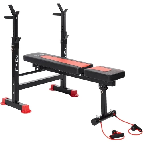Скамья для жима и пресса Fit-On FN-S101 + штанга и гантели 135 кг 2110-0026