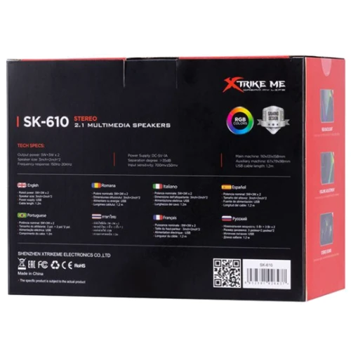 Акустична система Xtrike Me SK-610 11W LED USB Black: Діапазон відтворюваних частот 150-20000 Гц