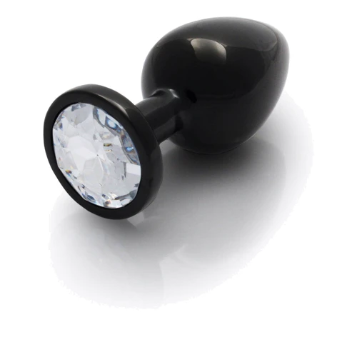 Металлическая анальная пробка Ouch! Heart Gem Gunmetal - Diamond, М