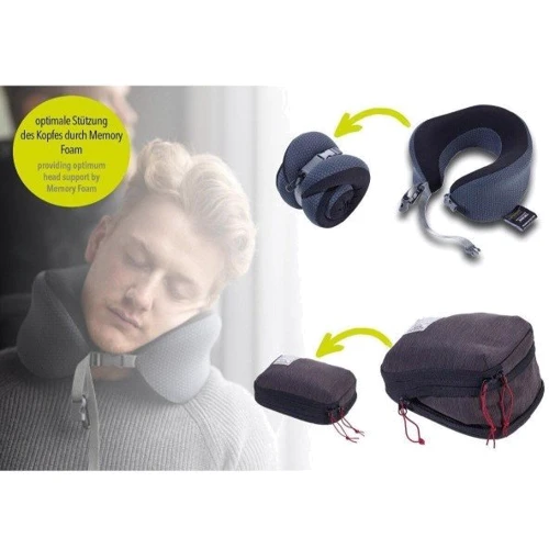 Дорожная подушка Troika Travel Pillow из пены с эффектом памяти в компрессионной сумке (BBG61/GY) фото 4
