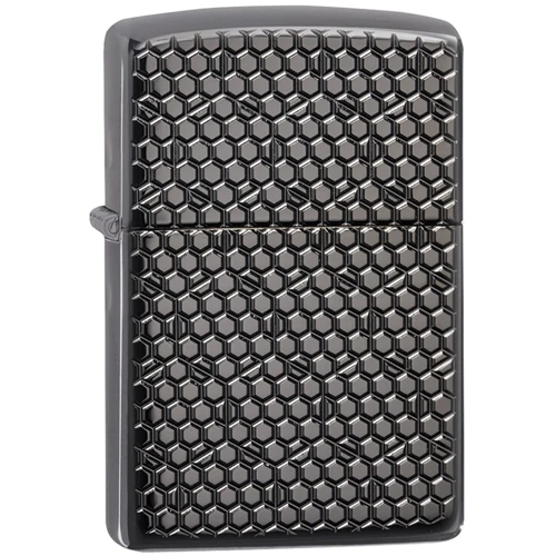 Зажигалка Zippo Armor Black Ice Hexagon Design 49021