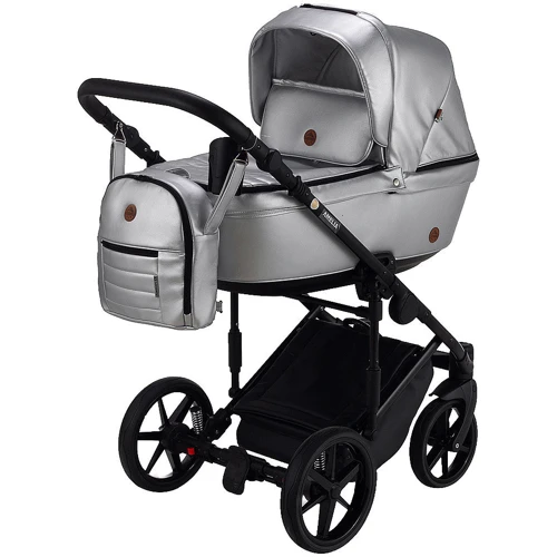 Коляска 2 в 1 Adamex Amelia ECO SM-13 серебро (перламутр) (624853)