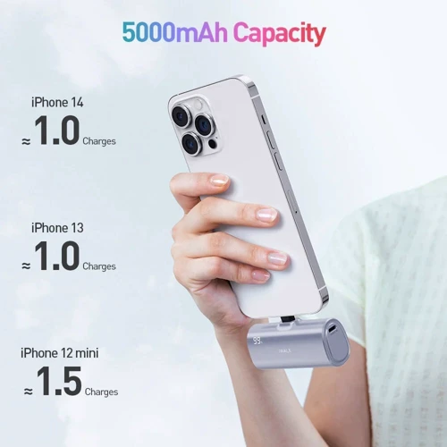 Внешний аккумулятор iWalk Power Bank 5000mAh Linkpod X Silver (LPX001-011A-ES): Емкость батареи, мАч 5000