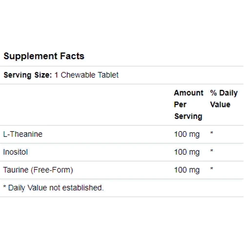 Now Foods L-Theanine, 100 mg, 90 Chewables (NF0144): Форма випуску таблетки жувальні