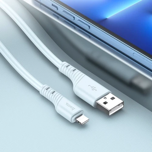 Кабель Hoco USB Cable to Lightning X97 Crystal 2.4A 20W 1m Light Blue фото 3