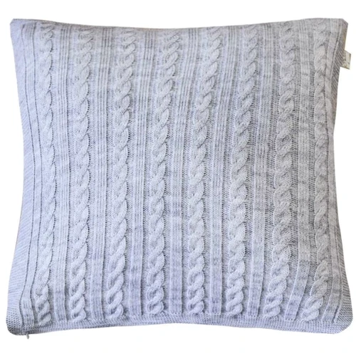 Наволочка в'язана Прованс SOFT коси сіра 45х45 см (011742)