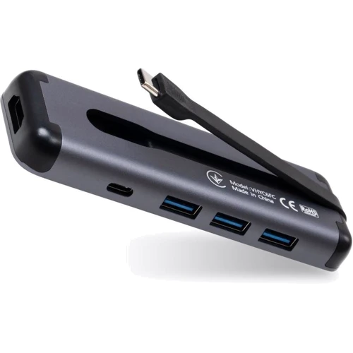Адаптер Vinga Adapter USB-C to HDMI+3xUSB3.0+PD100W (VHYC6FC)