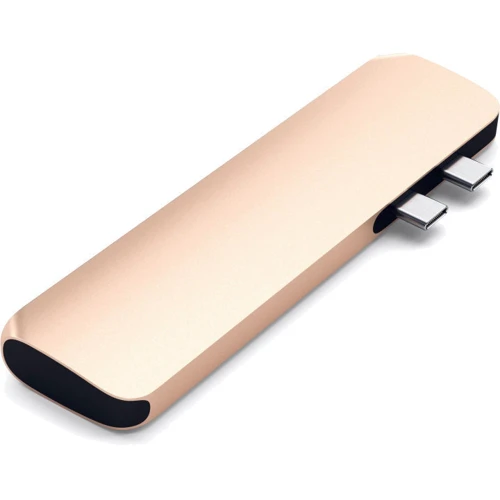 Адаптер Satechi Adapter USB-C to Dual USB-C+2xUSB3.0+micro SD+SD+HDMI Gold (ST-CMBPG): Інтерфейс підключення USB-C
