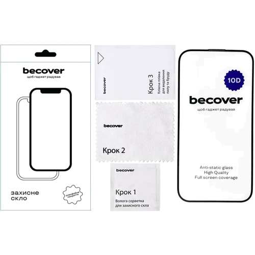 Защитное стекло для iPhone BeCover Tempered Glass 10D Black for iPhone 15 Plus (711330): Материалы стекло