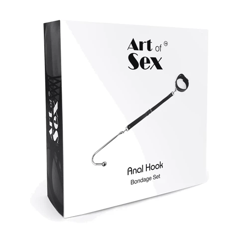 Анальный крюк с ошейником из натуральной кожа Art of Sex - Anal hook, черный